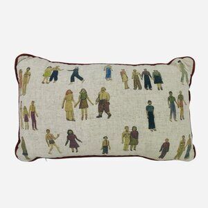 RARE Fishs Eddy Paper Doll Box No 2 Small Size Throw Pillow Todd Oldham Artist